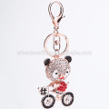 Llavero barato del recuerdo del llavero del oso del rhinestone del keychain de la manera